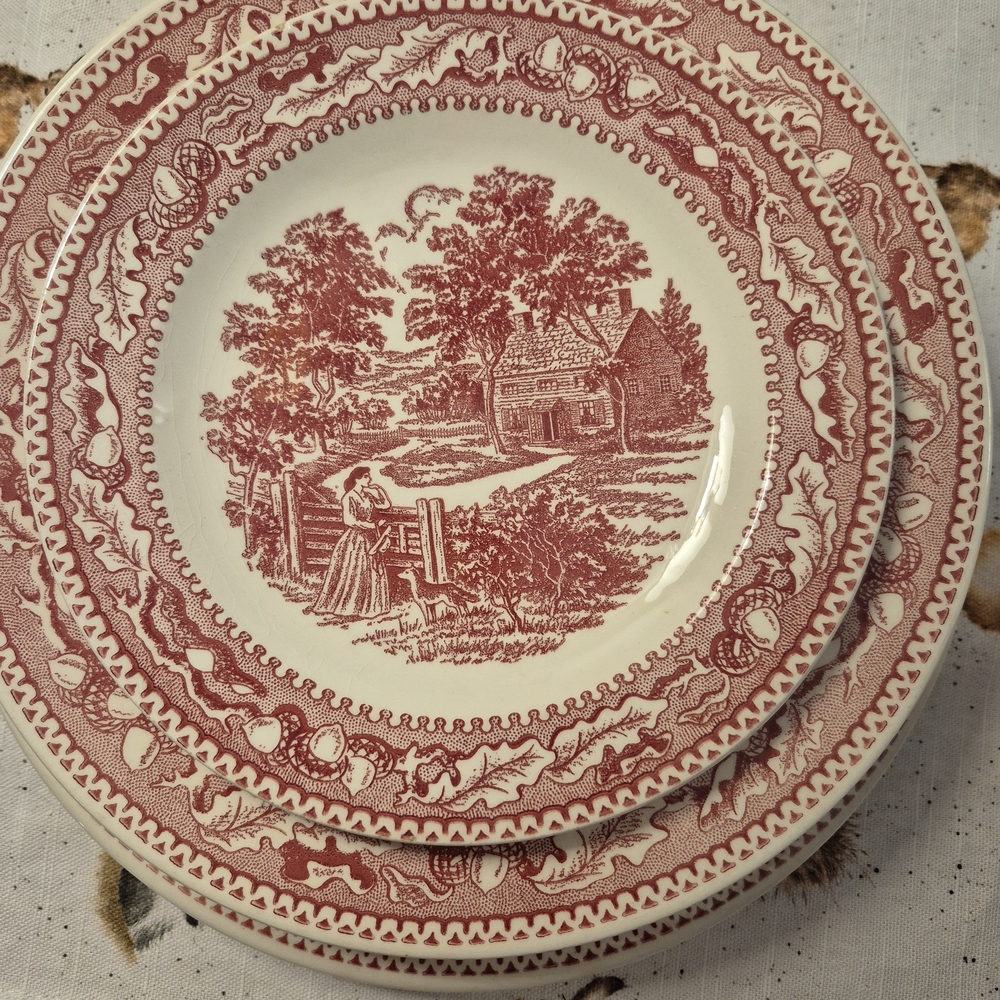 Royal Ironstone, Memory Lane Red Transferware